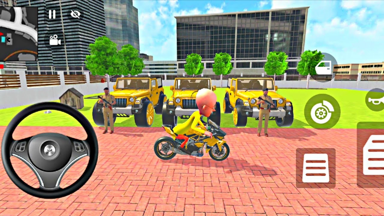 Franklin order by 2️⃣ Golden Mahindra Thar & 1️⃣ Golden🏆 H2R in Indian bike theft auto simulator 🎮