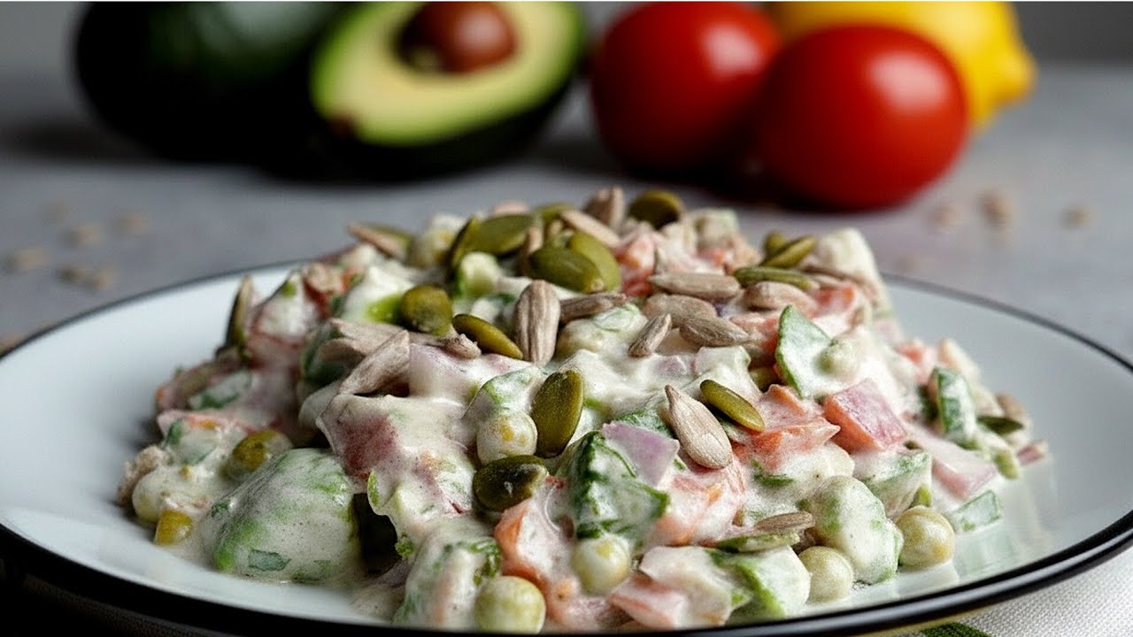 Mediterranean Green Pea Salad | You Won’t Believe This Creamy Lemon Twist🥗