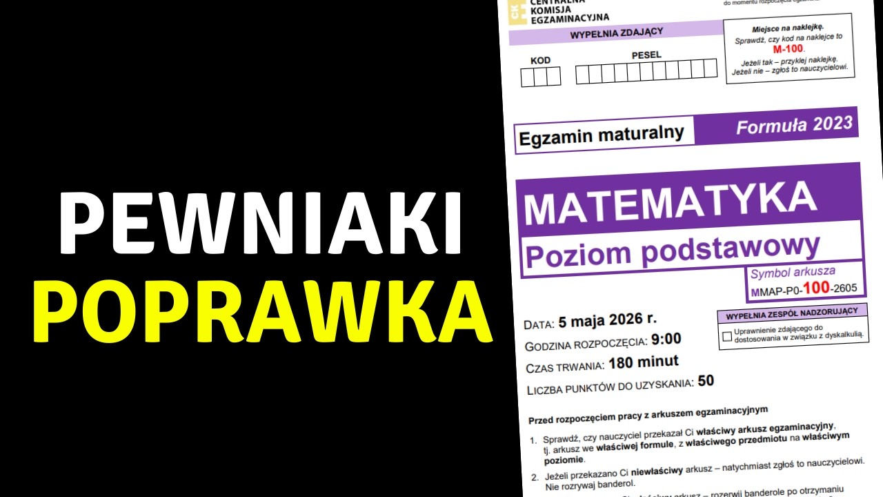 5 najważniejszych pewniak&oacute;w na maturę poprawkową 2026 z matmy