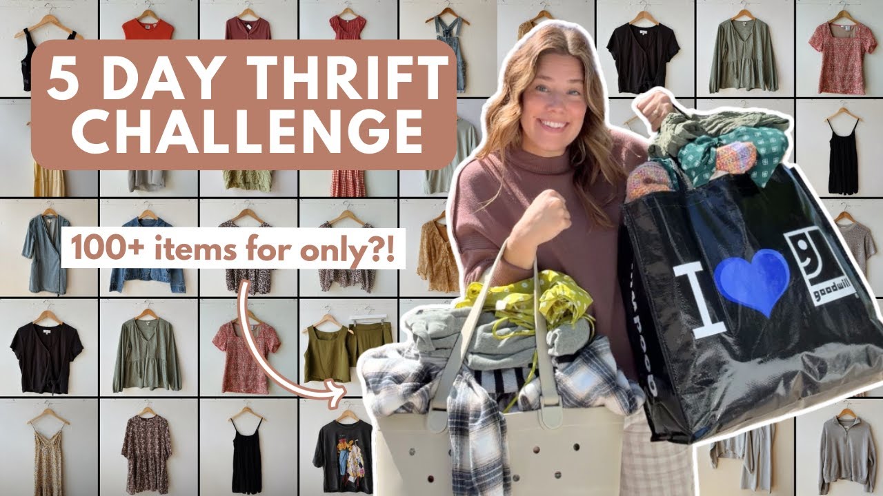 EXTREME THRIFT CHALLENGE - Average Items Under $5!  | Thrift With Me | Goodwill Thrift Haul Try On