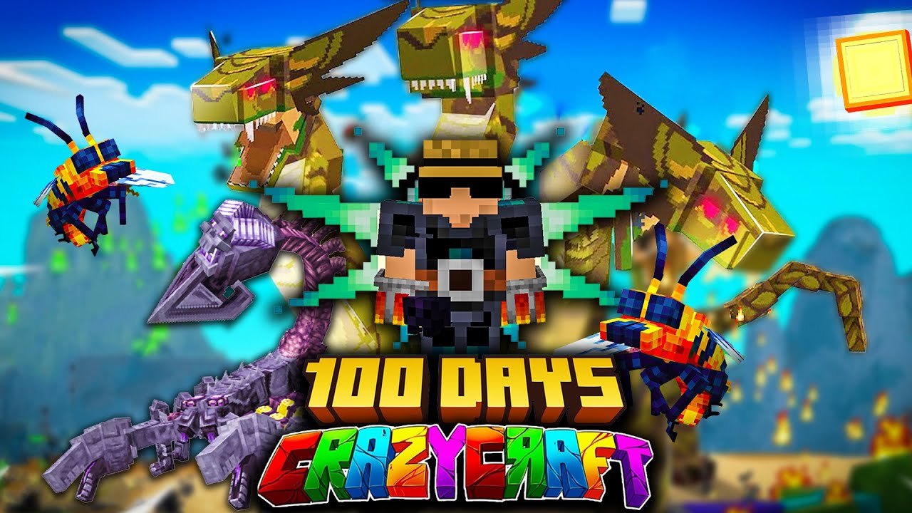 I Survive 100 Days in Crazy Craft in Minecraft Hardcore