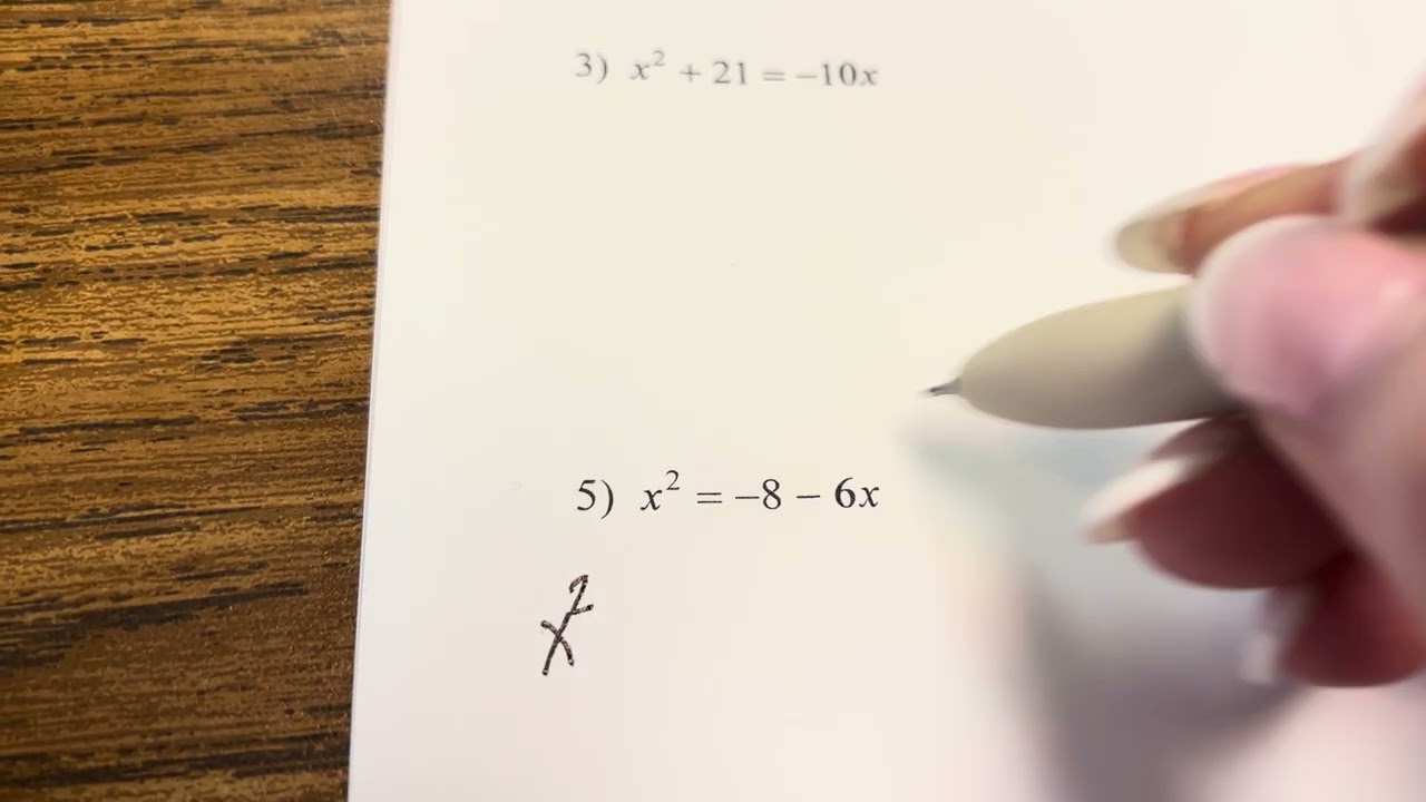 Solving quadratic equations by factoring