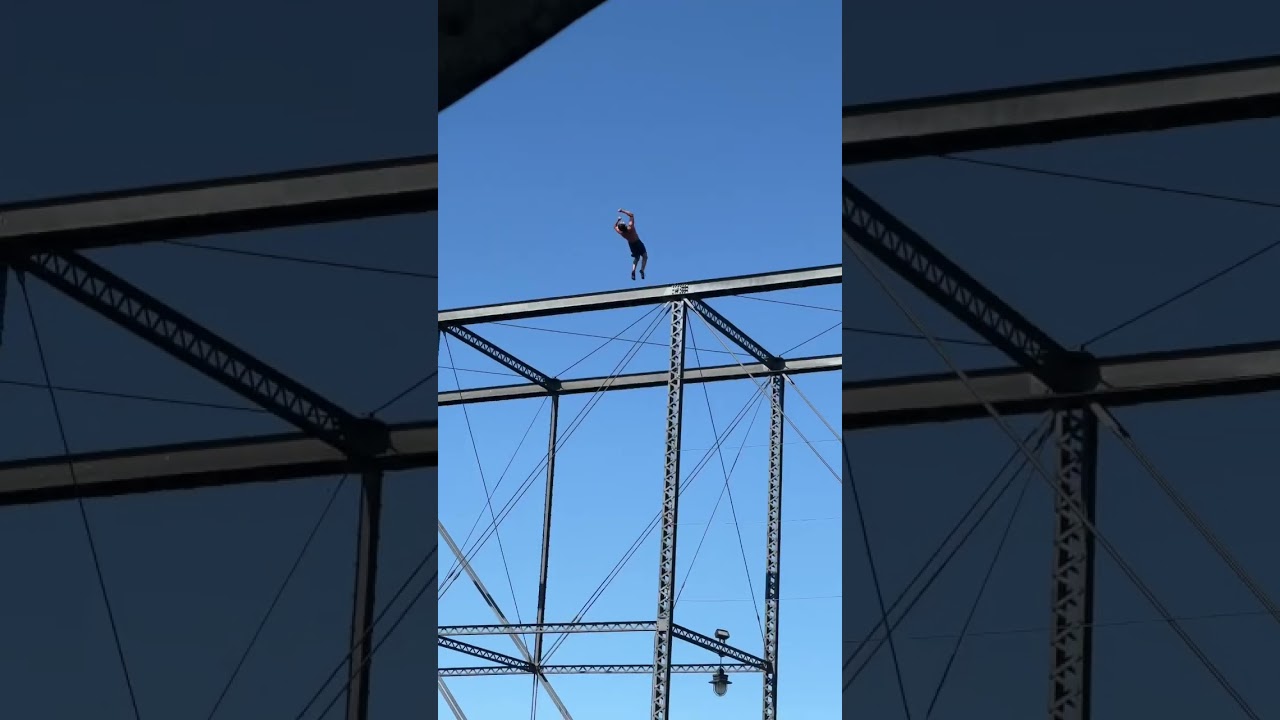 Insane bridge jumps Folsom California😨