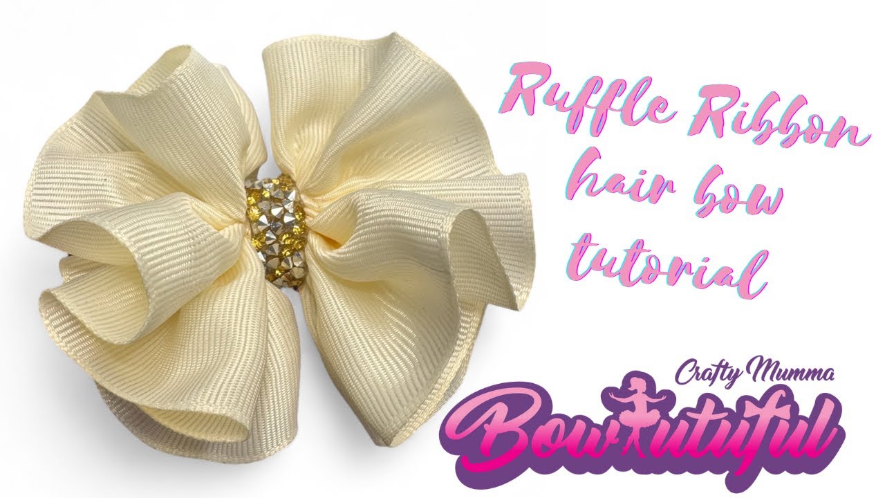 Ruffle ribbon hair bow tutorial • how to make hair bows • diy hair accessories 