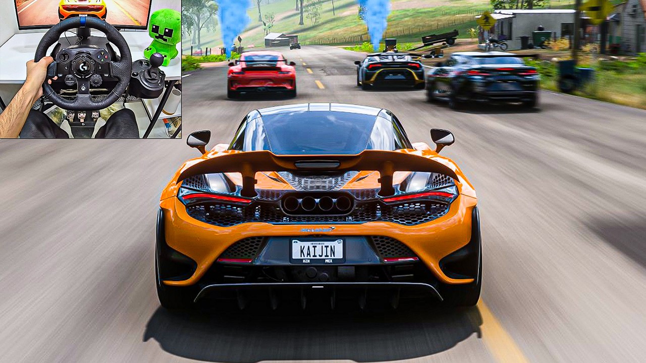 McLaren 765LT VS Track Toys - Forza Horizon 5 | Logitech G923 Steering Wheel