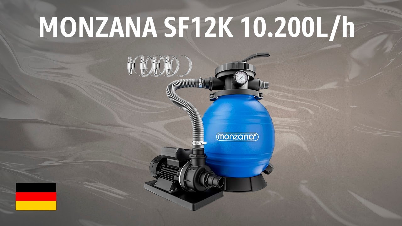 Sandfilteranlage MONZANA SF12K 10.200L/h | TEST | Deutsch
