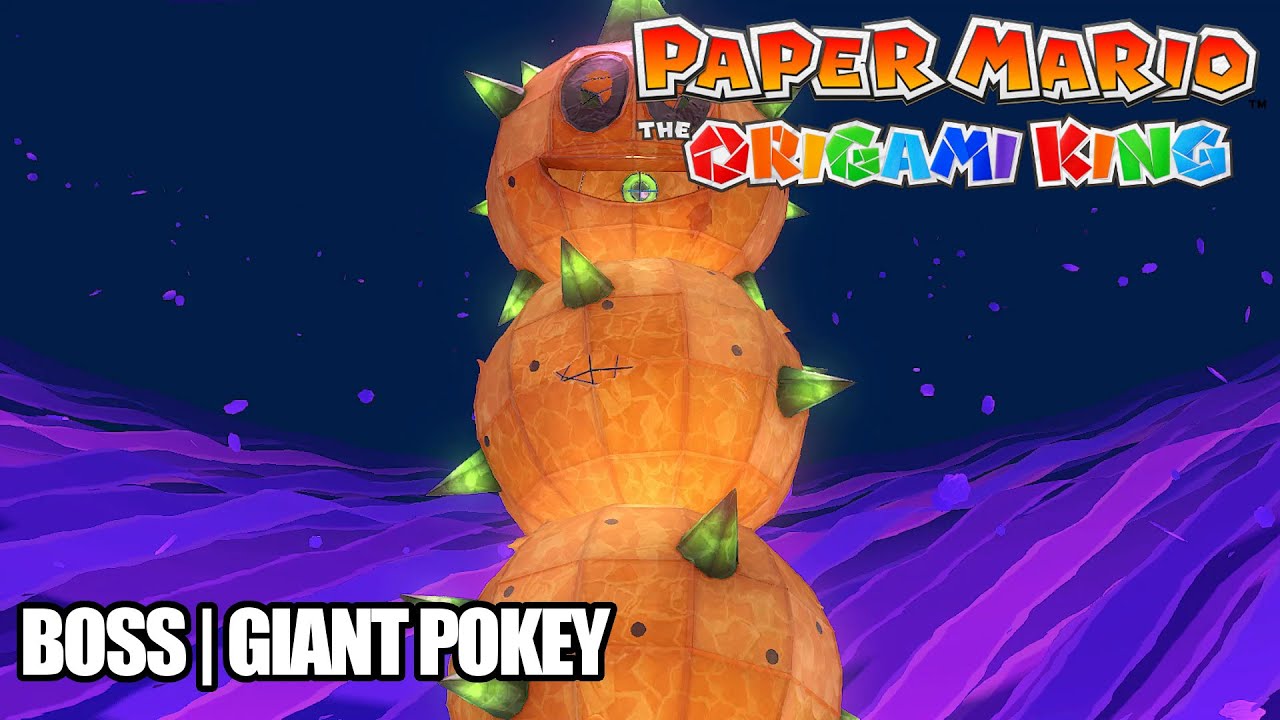 Paper Mario The Origami King - Yellow Streamer Boss | Giant Pokey [Nintendo Switch]