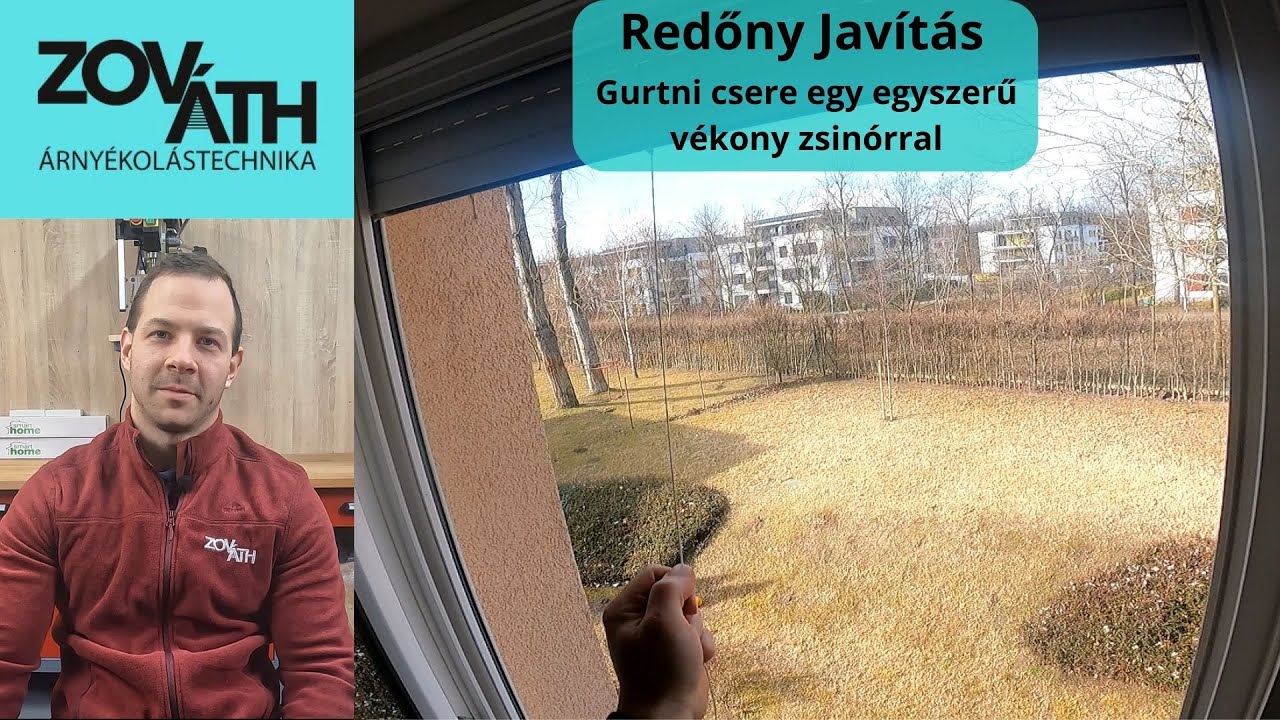Redőny javítás: Gurtni csere egy egyszerű vékony zsinórral