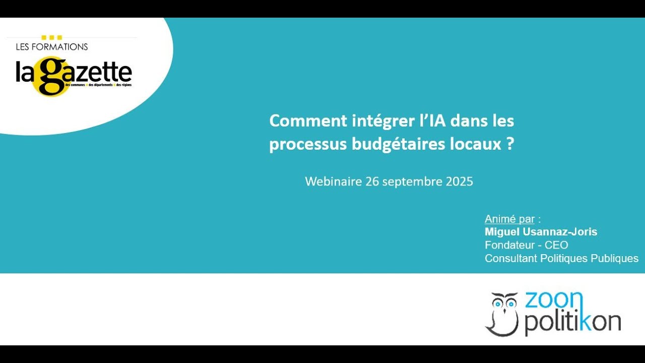 Comment intégrer l’IA dans les processus budgétaires locaux ?