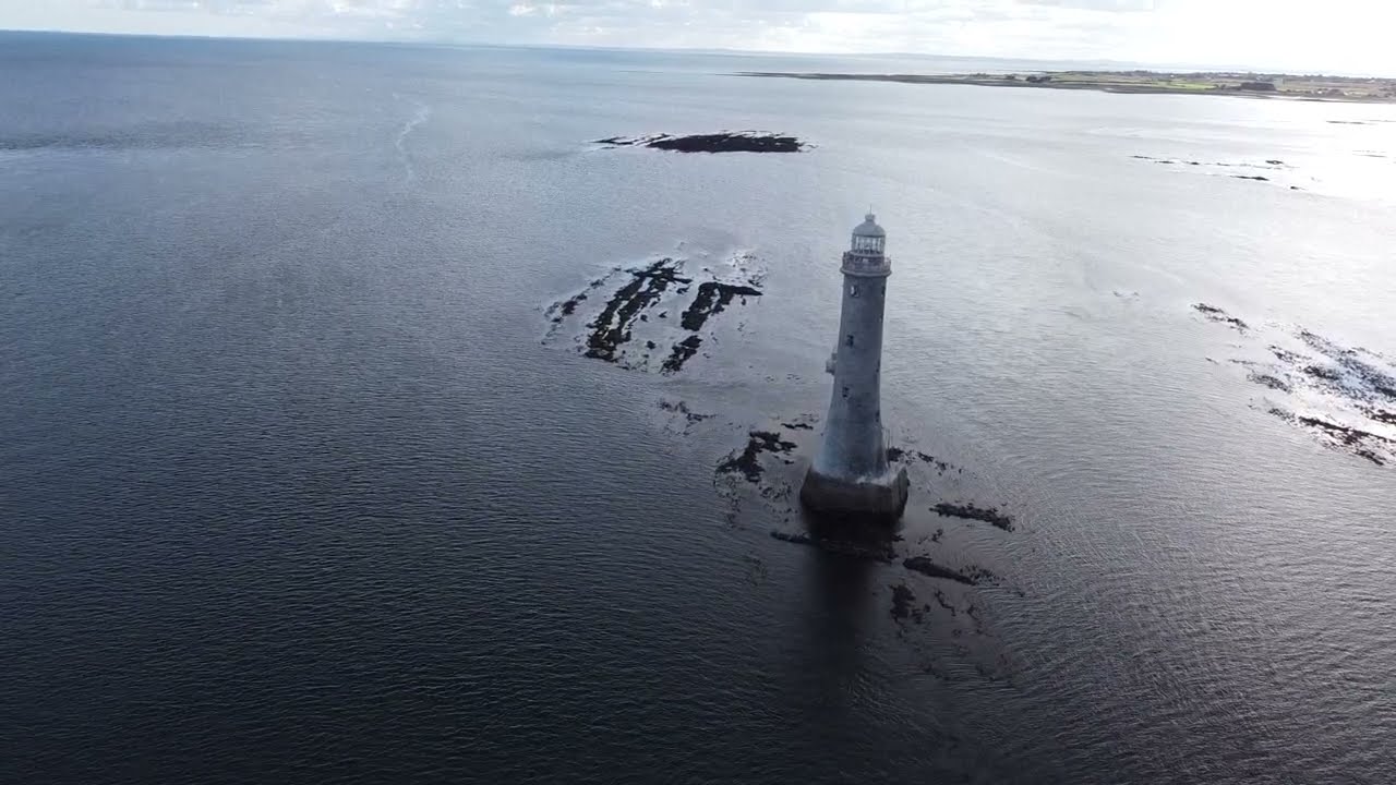 Spectacular Haulbowlin Lighthouse #Greencastle footage #drone