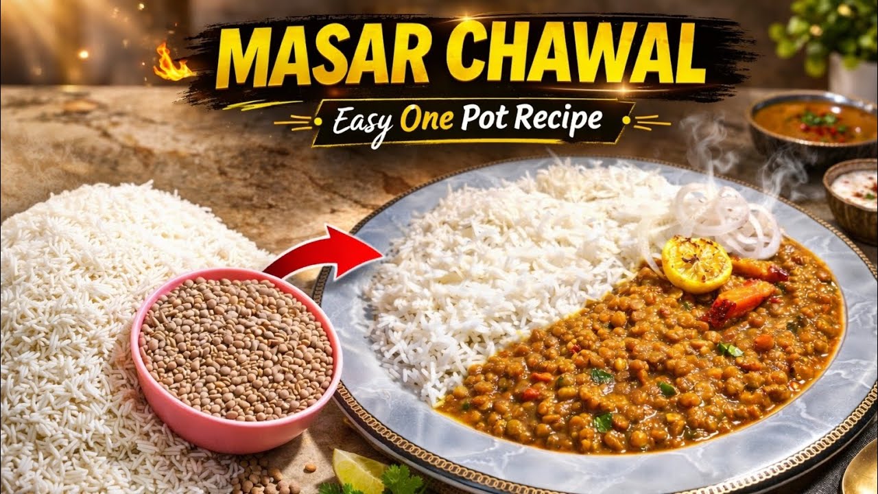 Masar Chawal🍽️ | Easy One Pot Lentil & Rice Recipe😋😍