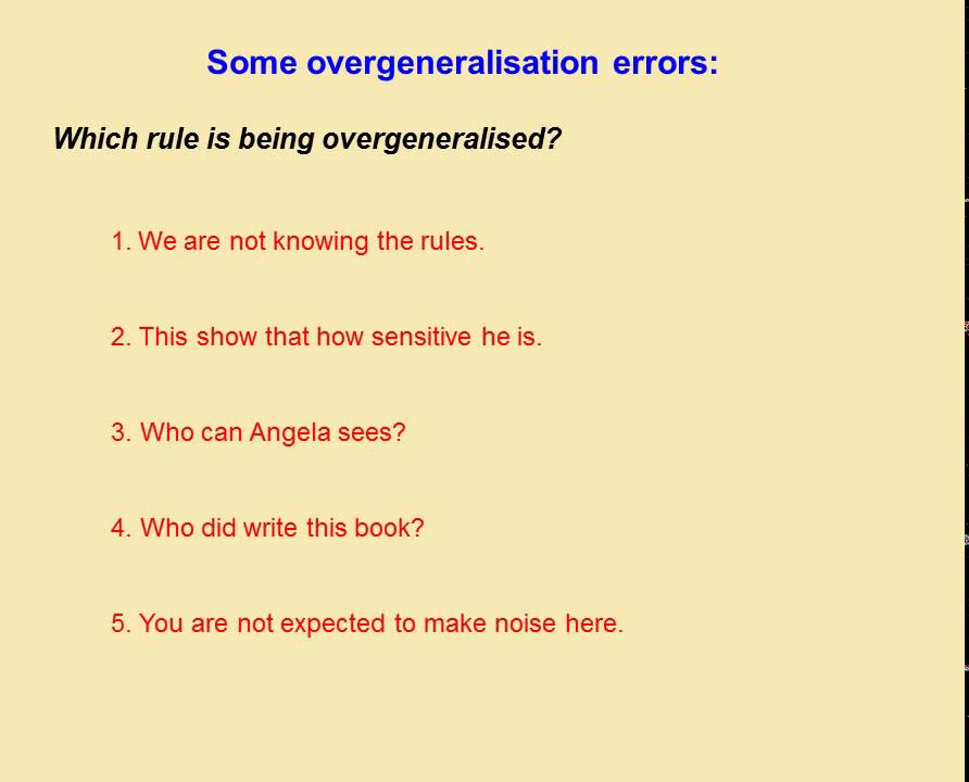 Assessment and error correction