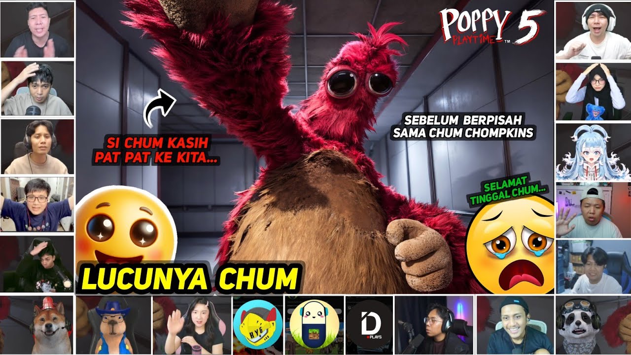[ REAKSI YOUTUBER GAMERS ] BERPISAH DENGAN CHUM CHOMPKINS | Poppy Playtime : Chapter 5 |