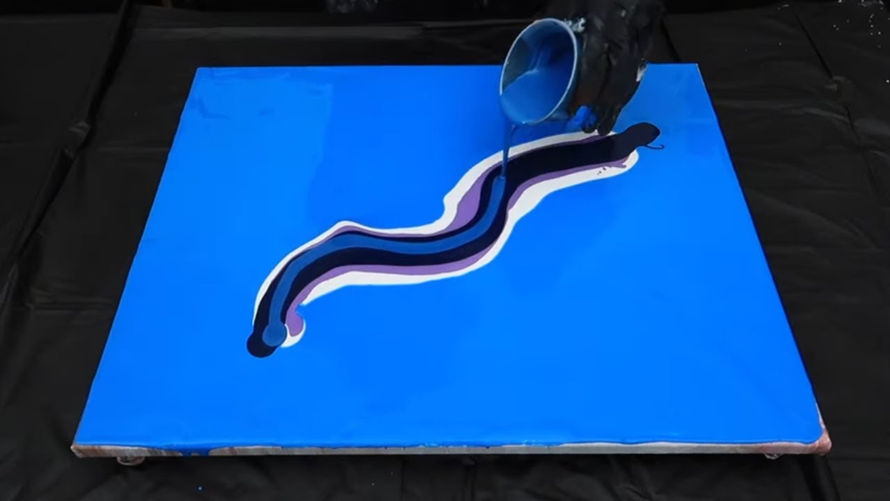 Thin Acrylic Paint Pour with a Swipe | Easy for Beginners | Abstract Art Painting
