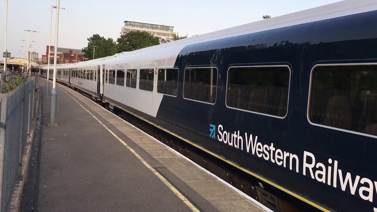 2X SWR Class 442s departing Basingstoke