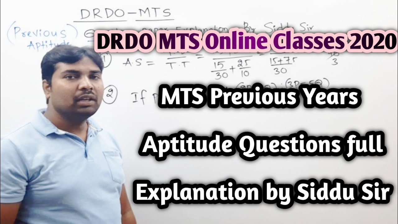 MTS previous aptitude | drdo mts previous year question paper in english | DRDO mts online classes