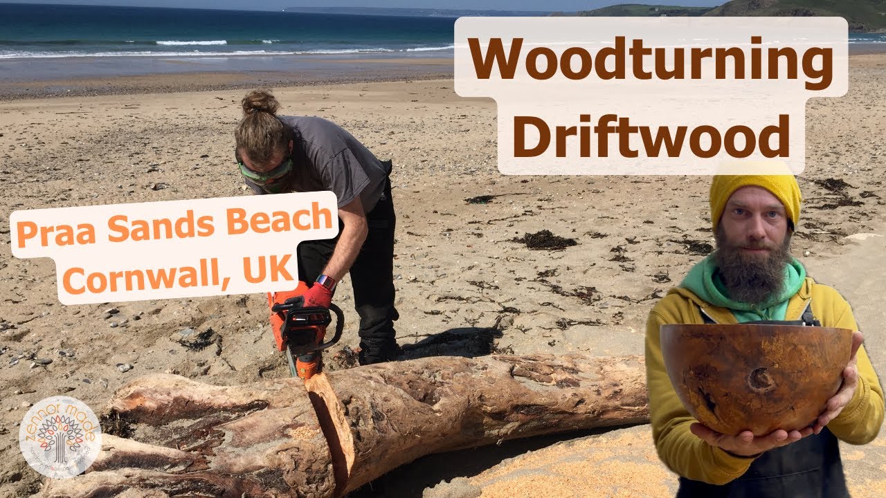 DRIFTWOOD. Точение древесины из НЕИЗВЕСТНОЙ древесины, найденной на пляже Праа-Сэндс, Корнуолл, В...