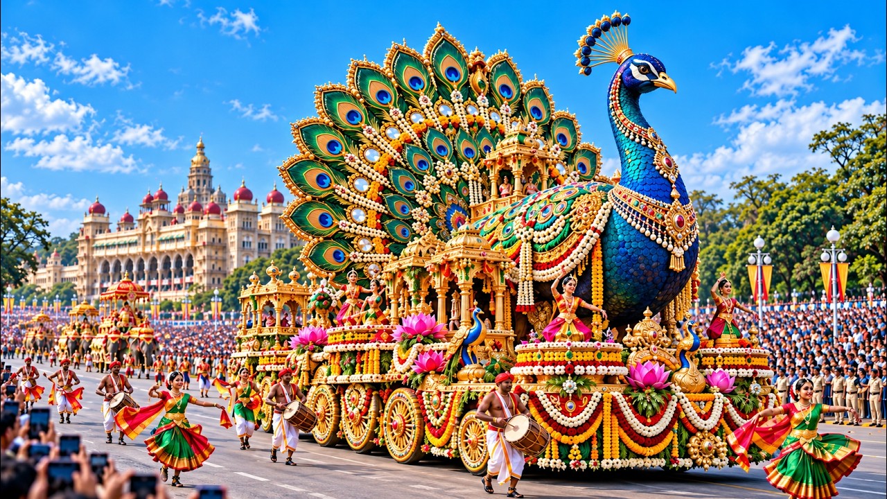 Mysuru Dasara 2026 Grand Parade | Giant Floats, Decorated Elephants & Dazzling Dancers 4K