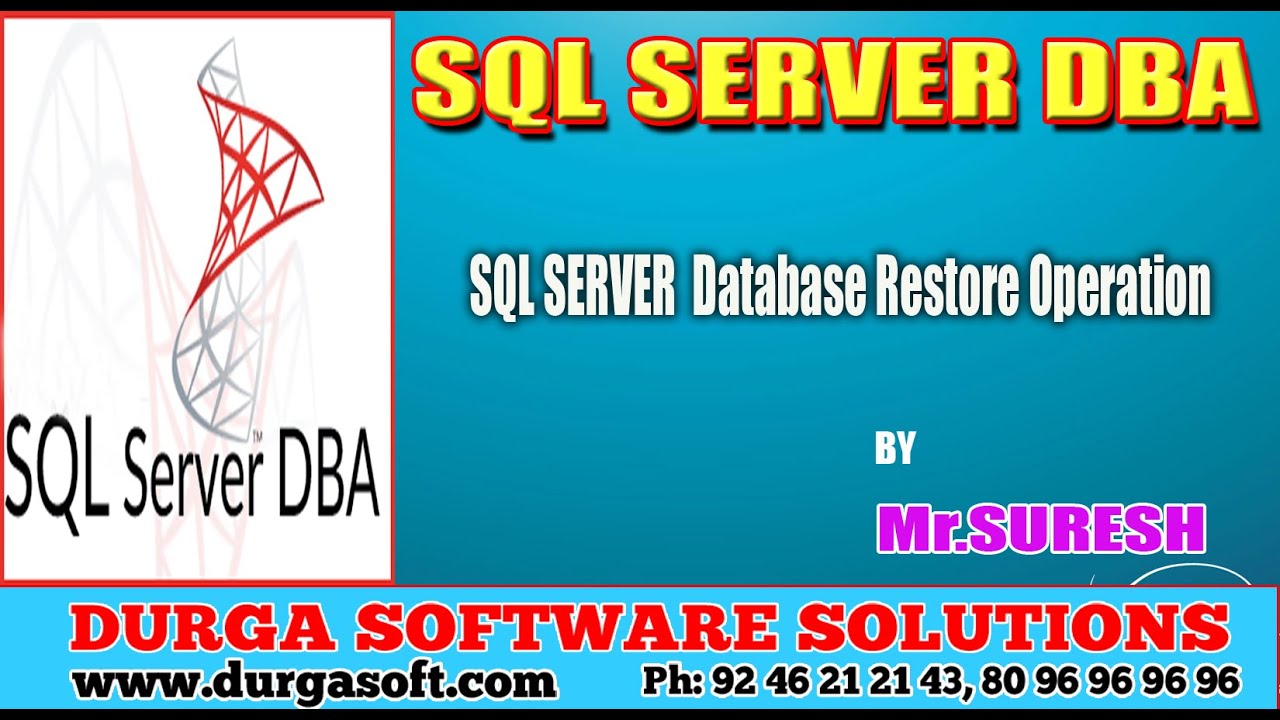 SQLServer Database Restore operation