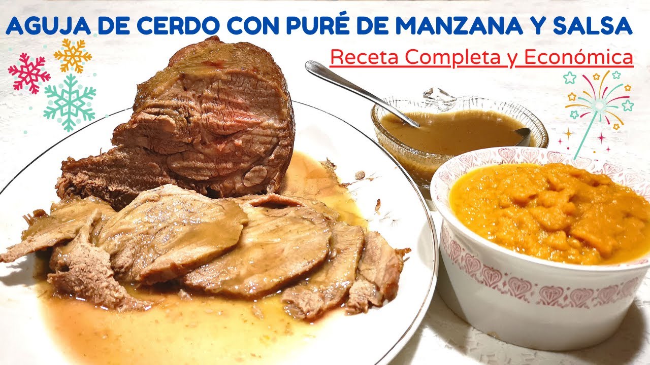 Aguja de Cerdo Deshuesada con Puré de Manzana y Salsa I En Olla Express