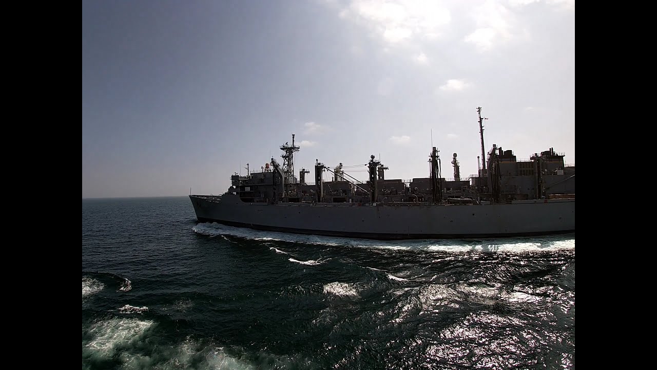Underway replenishment; ships side by side