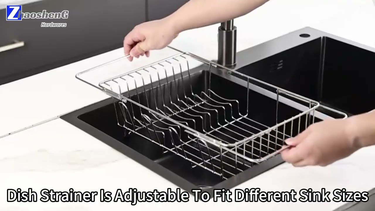 Sink Dish Drying Rack Adjustable Stainless Steel & Space-Saving