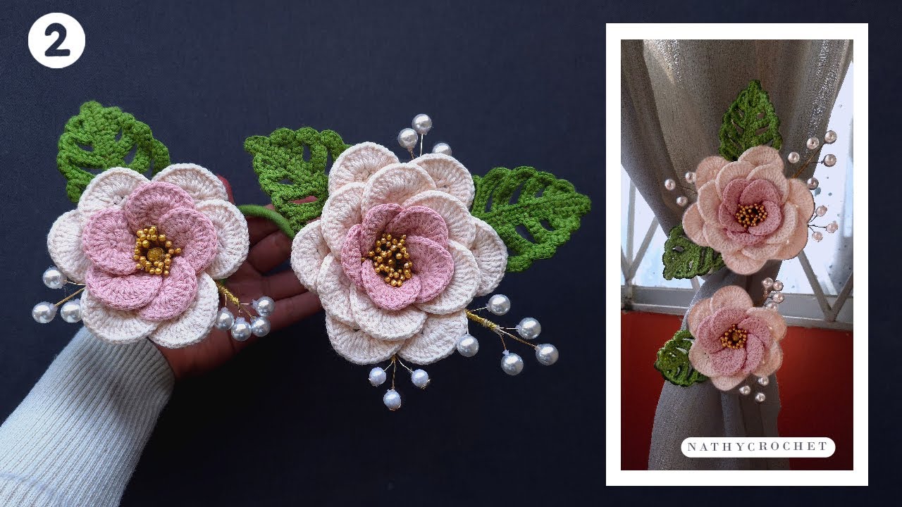 Cortinas con Encanto: Cortinero de Rosas en Crochet (2/3) | Hojas Monstera