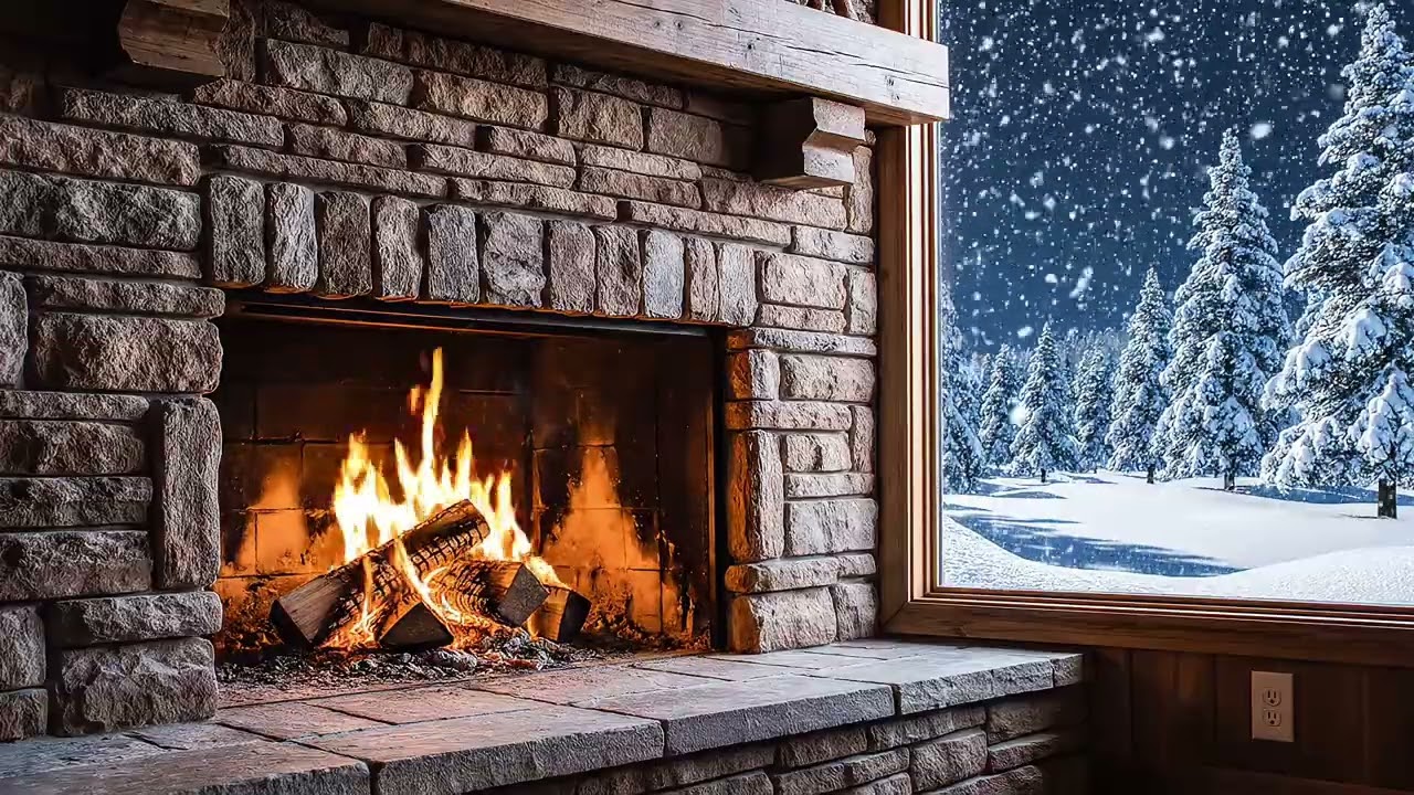 Best Fireplace & Snowfall - 10 Hours Relaxing Fire for Sleep, Study & Stress Relief