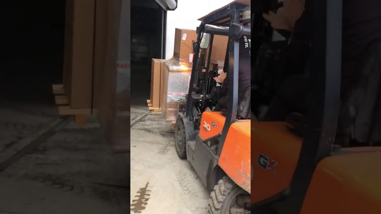 Container Cargo Unloading Forklift 3.5 T and 1.2 T Warehouse Poti Project Herc Group - Rents.ge