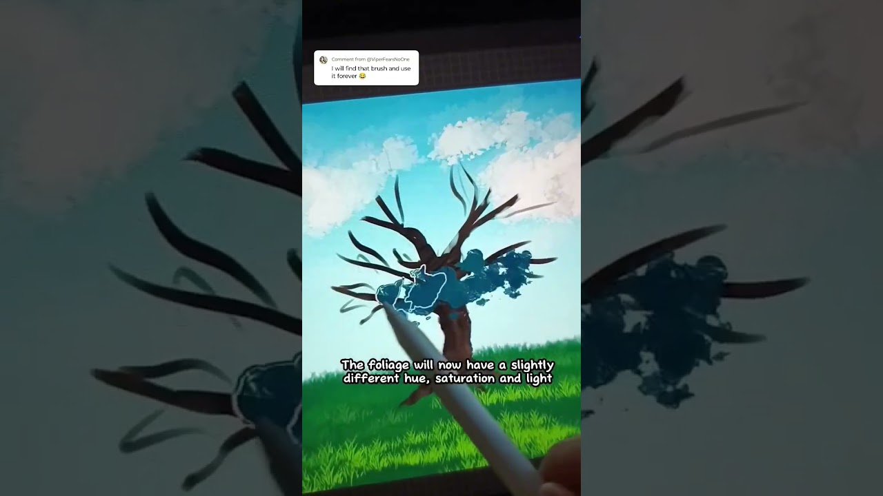 How to make a foliage brush in Procreate #shorts #arttutorial #foliage #digitalart