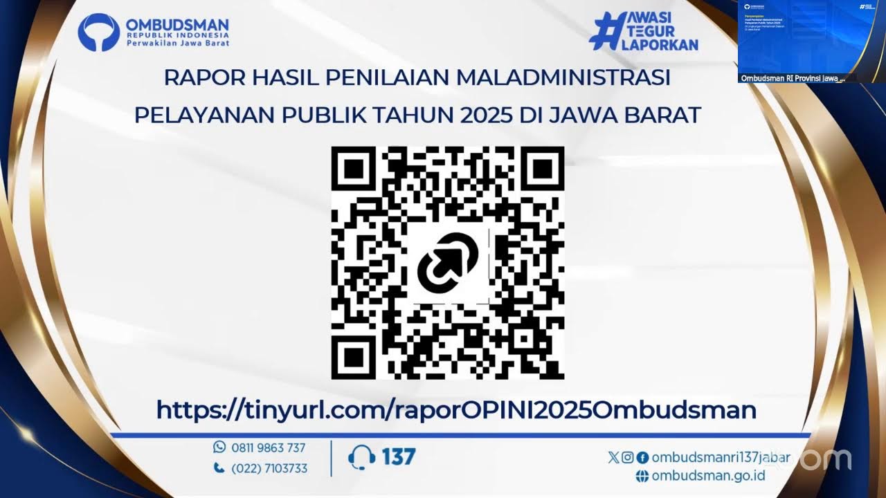Penyampaian Hasil Penilaian Maladministrasi Pelayanan Publik di Jawa Barat Tahun 2025