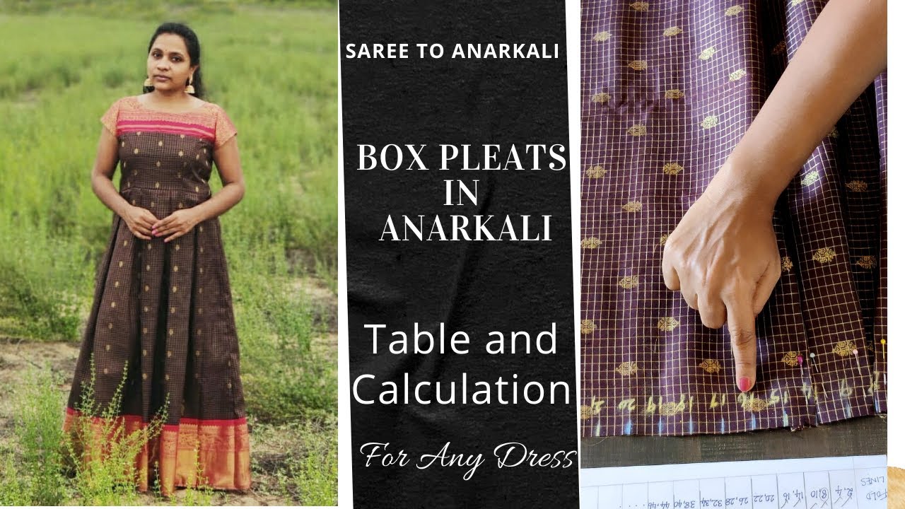 How to make Box Pleats | in Anarkali | Skirt| any dress| TABLE AND CALCULATION/ Different and Easy