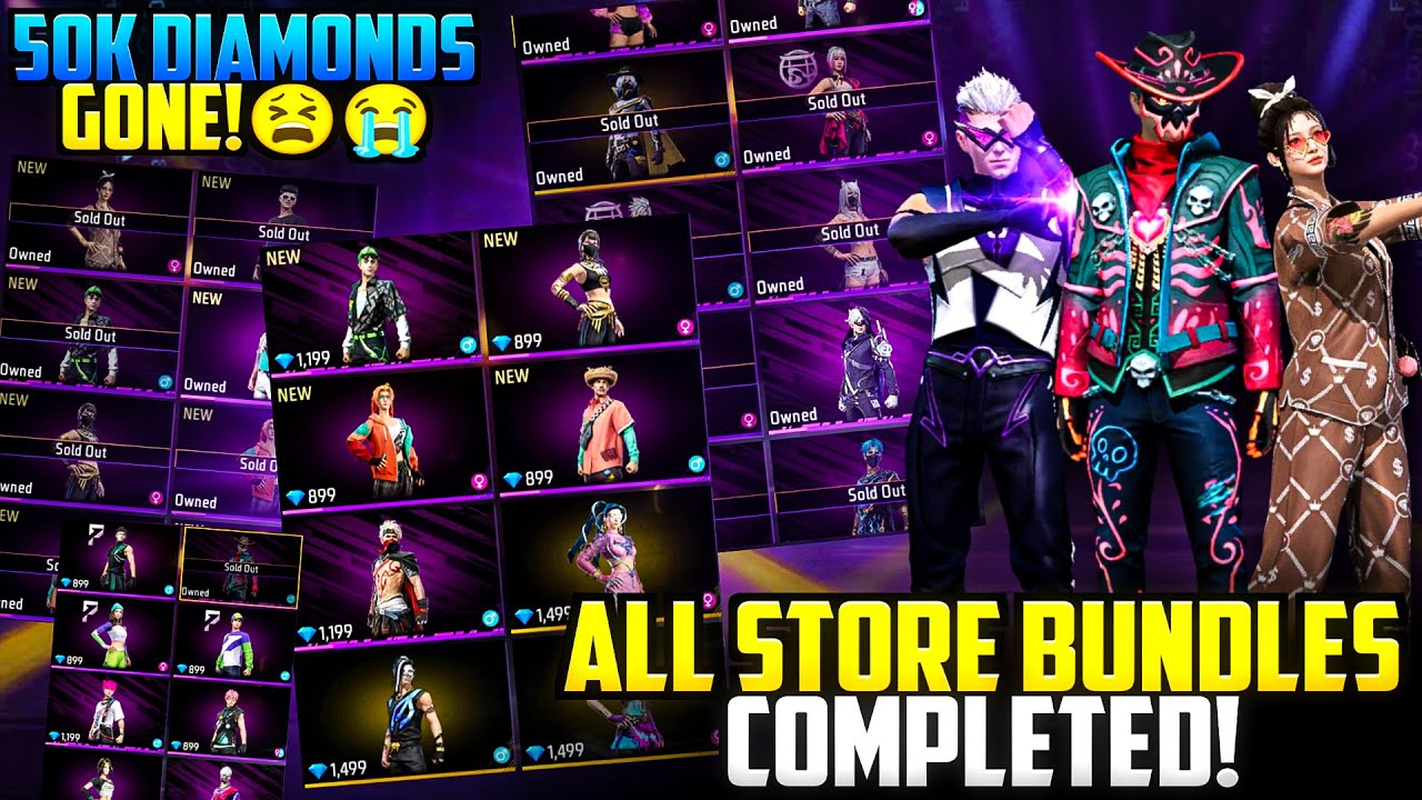 50K Diamonds Gone😭 | I Bought ALL Free Fire Store Bundles 😱💎 |Free Fire MAX