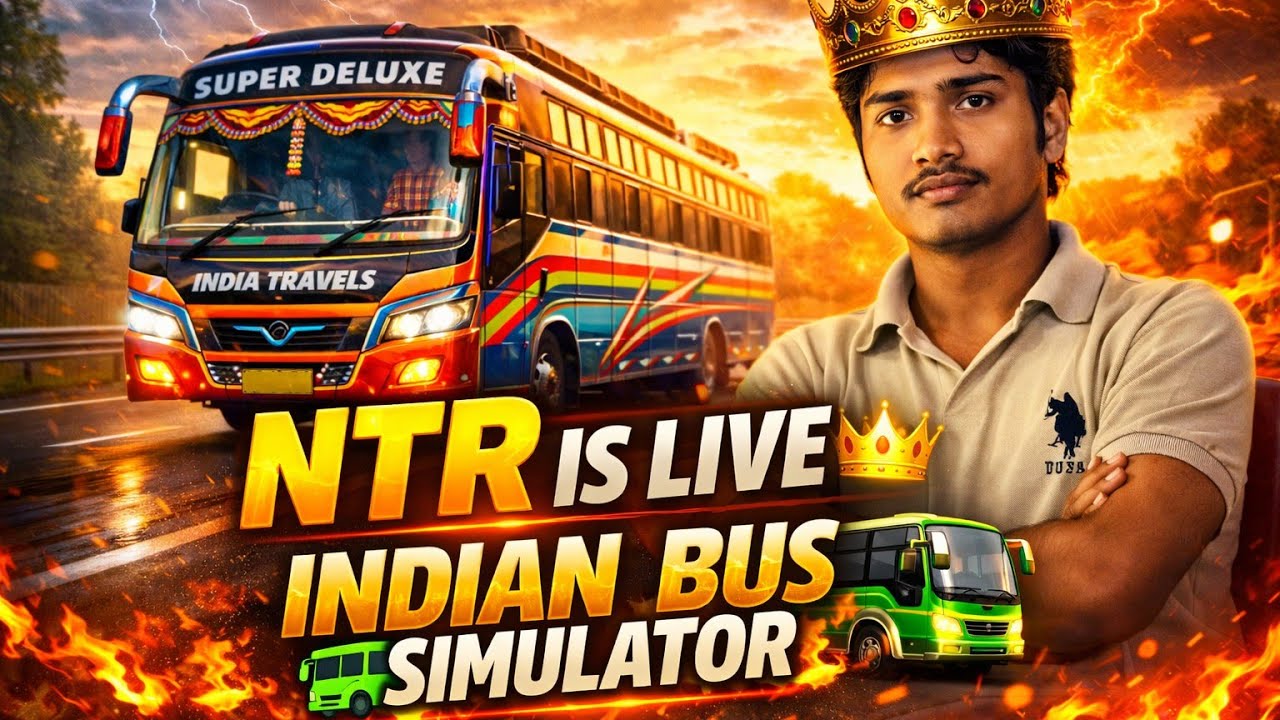 👑 NTR IS LIVE NOW!आज हम खेल रहे हैं Indian Bus Simulator 🚍🔥 — Full Desi Driving Experience!
