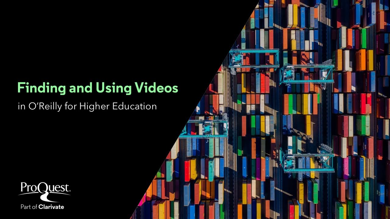 Finding and Using Videos in O'Reilly for Higher Education | O'Reilly Learning Training Series