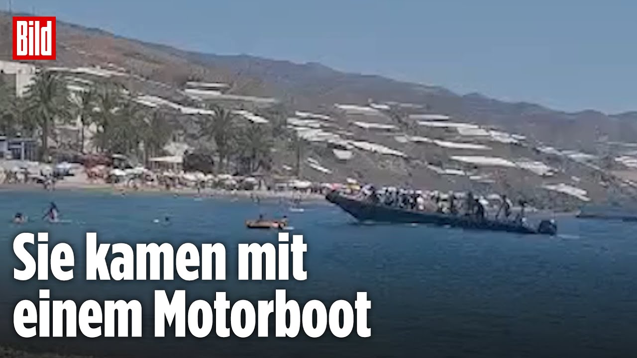 Granada, Spanien: Polizei nimmt Migranten am Urlaubsstrand fest
