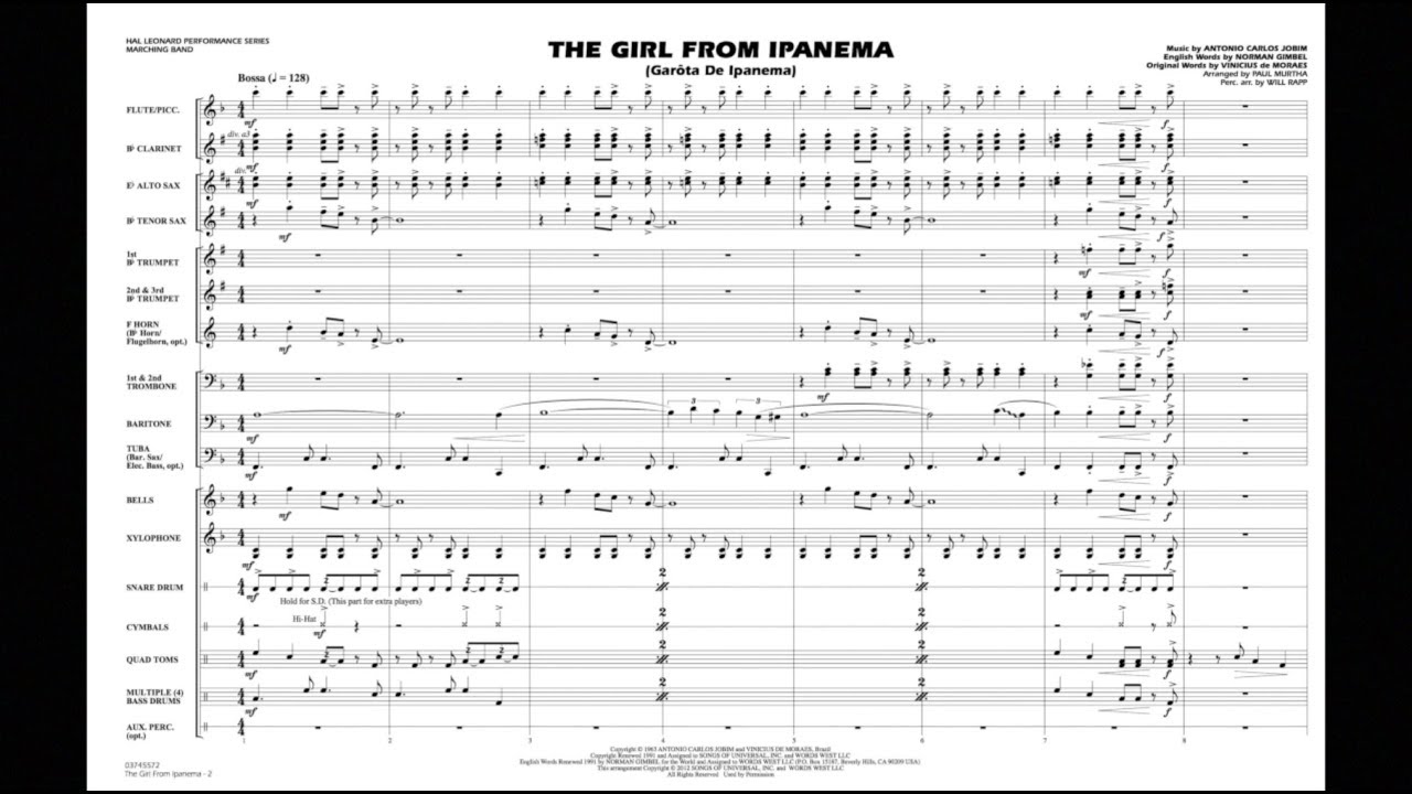 The Girl from Ipanema arranged by Paul Murtha