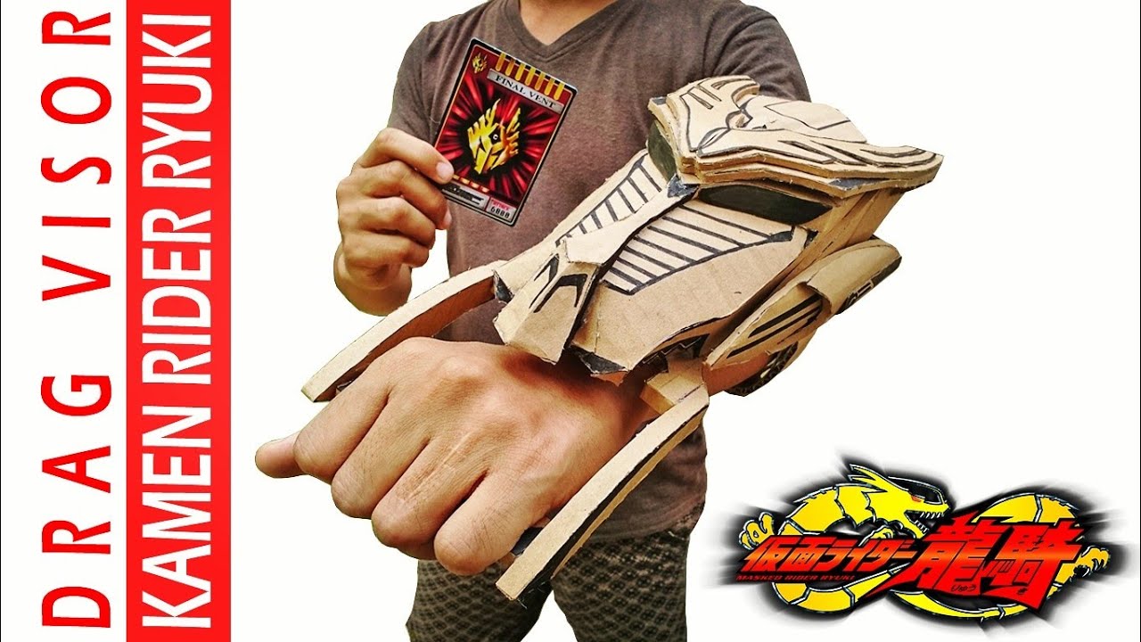 Membuat DX DragVisor - Kamen Rider Ryuki (Dragon Kningt) Dari Kardus #段ボールから仮面ライダー竜樹のDragVisorを作成
