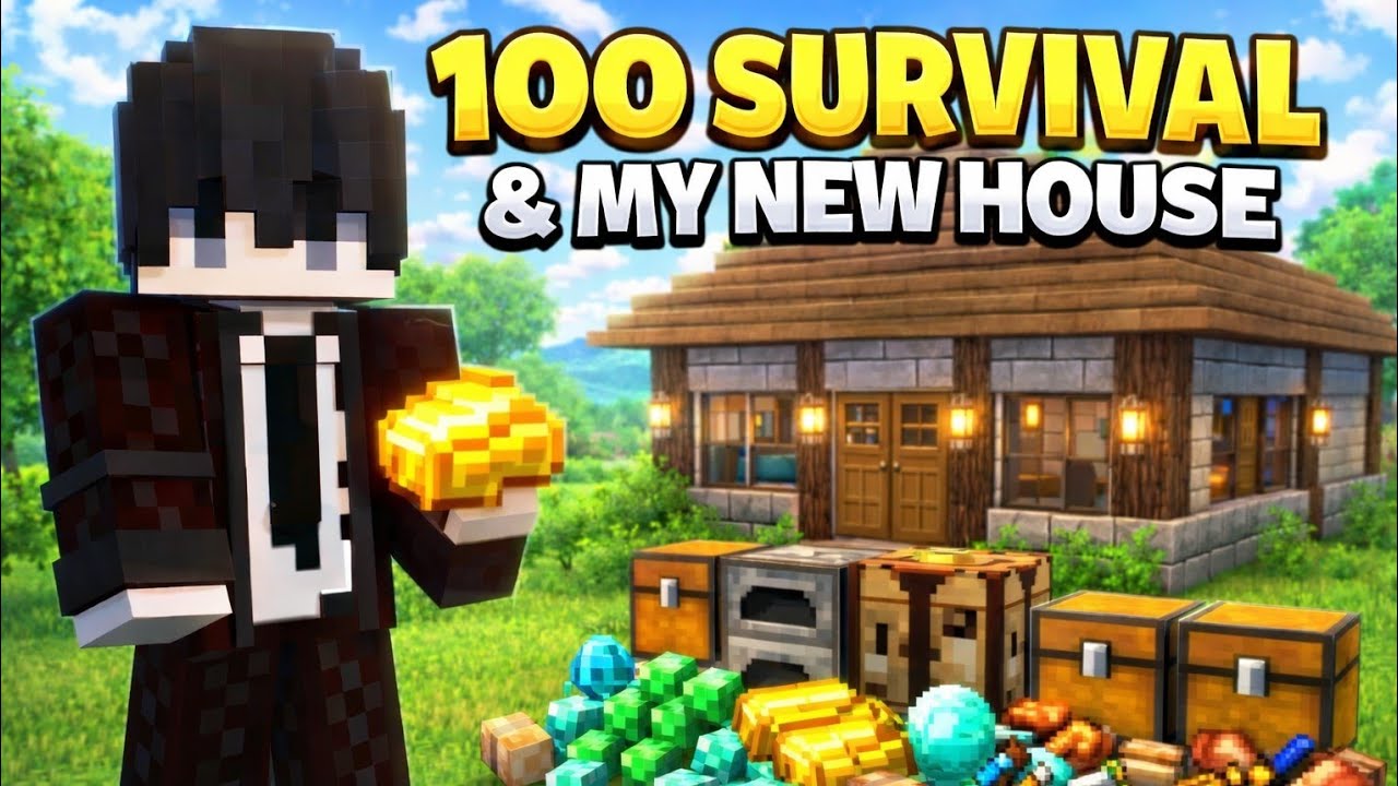 🔴 LIVE | 100 Days Survival 😱 | New House Build 🏠🔥