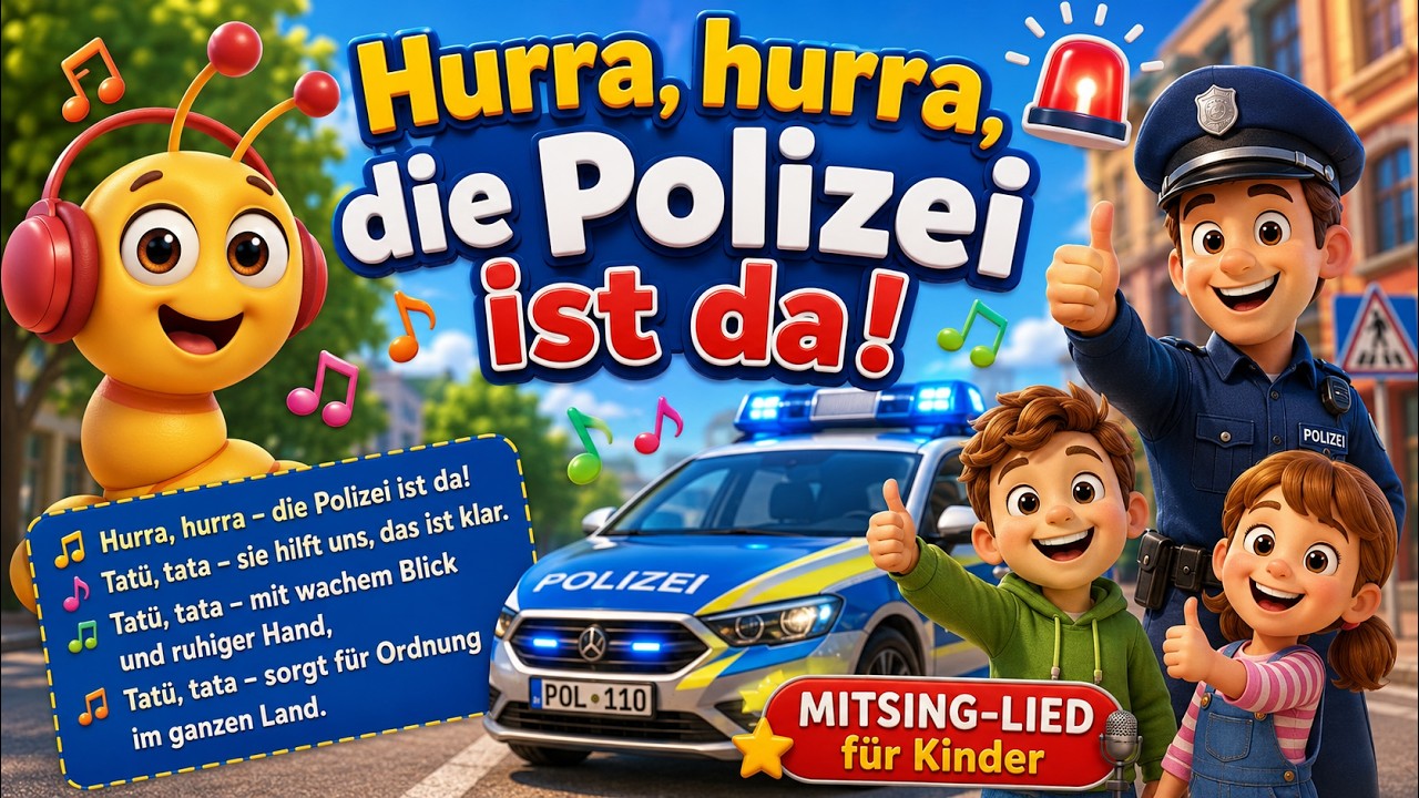 Hurra, hurra, die Polizei ist da! – Mit lustiger Videoanimation.