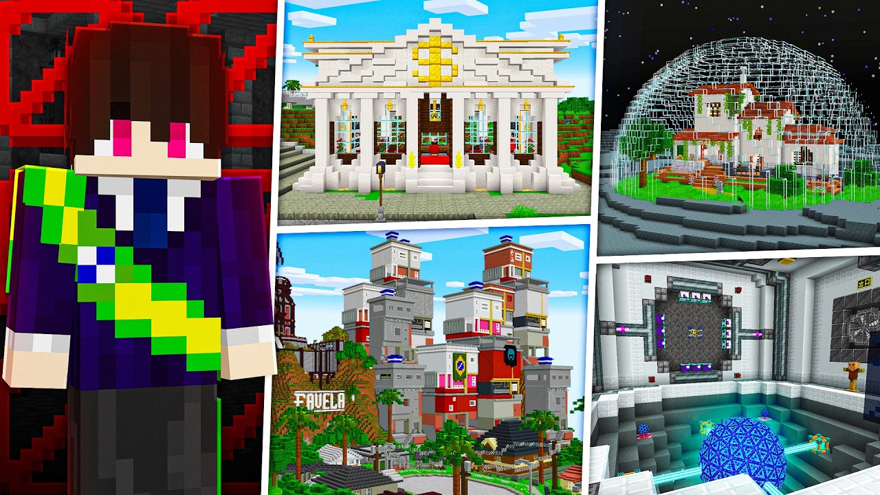 REVELANDO TODAS BASES SECRETAS DA CIDADE - MINECRAFT ABSURDO FINAL