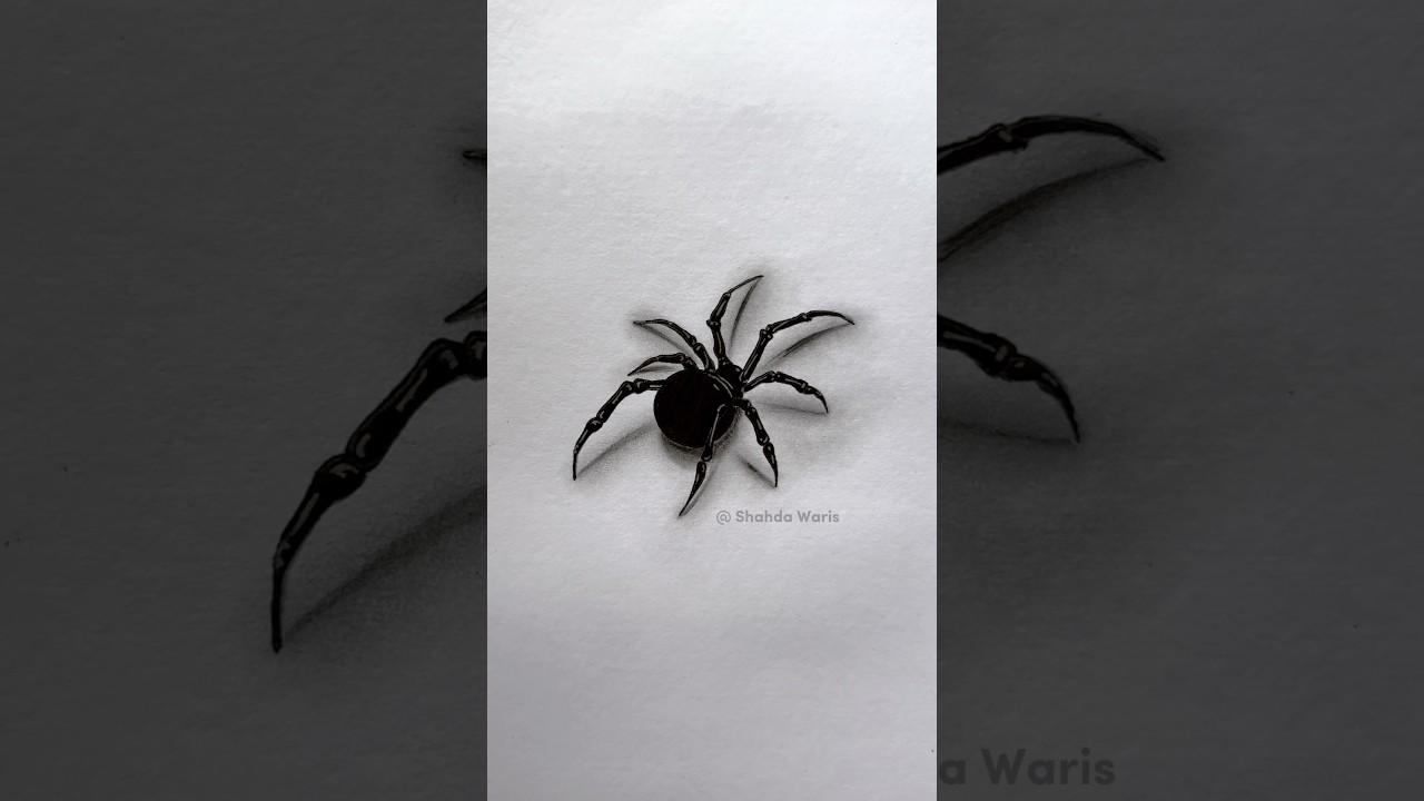 How to draw 3D spider 🕷️ #shorts #art #drawing #trending #viral #3d #howto #viralvideo