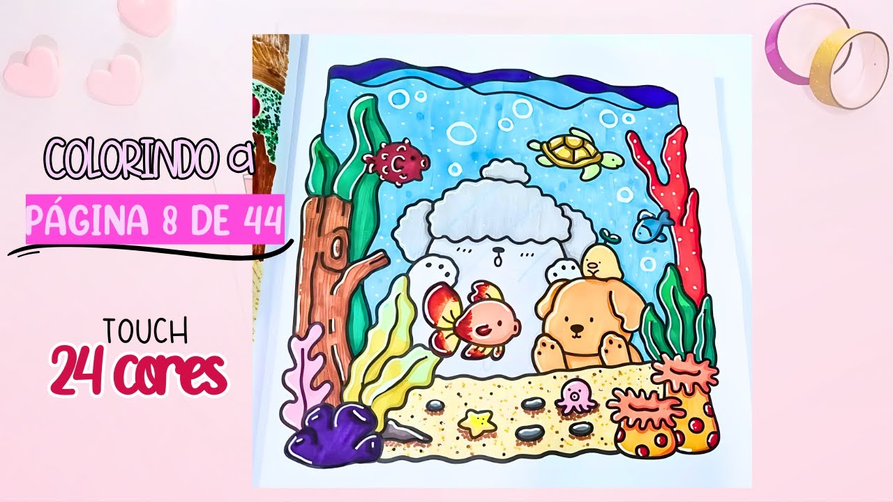 COLORINDO A PÁGINA 8 DE CRIATURAS FOFINHAS, COCO WYO | TOUCH 24 CORES | AQUÁRIO