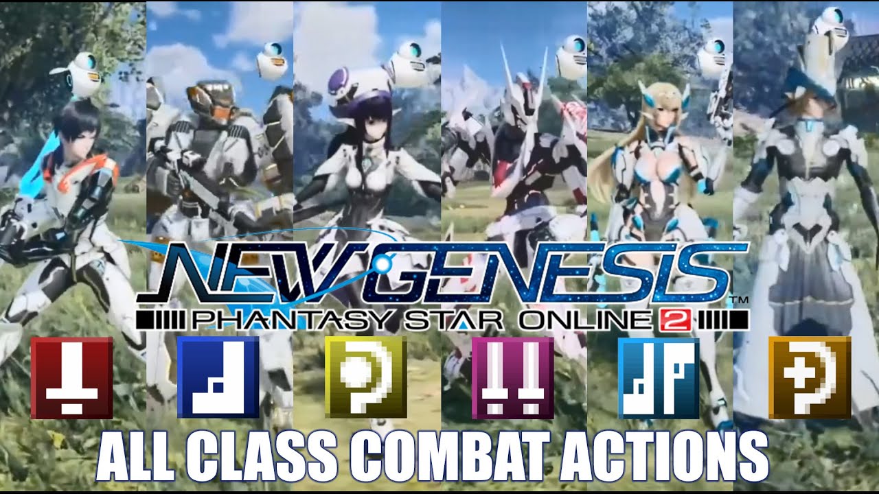 【PSO2NGS】New Genesis (Alpha) all class combat actions