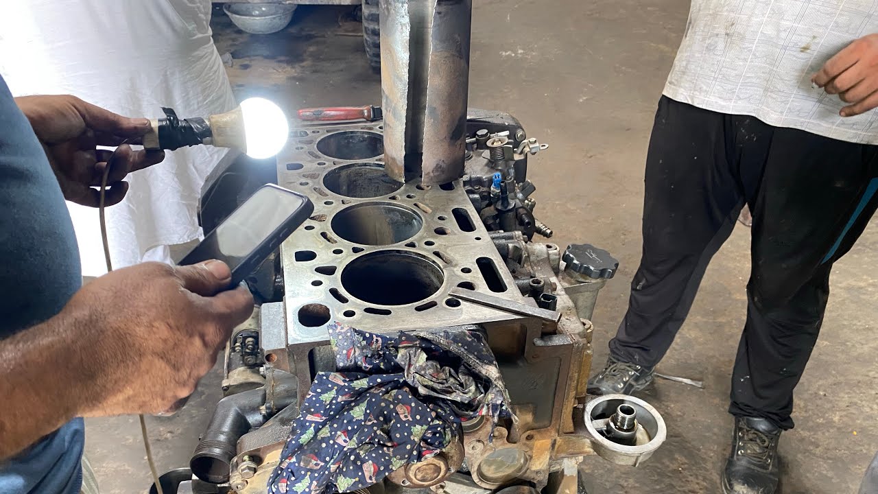 Jcb engine sleeves removing full video #jcb #engine #sleevs #liner #pistons #boring #mechanic