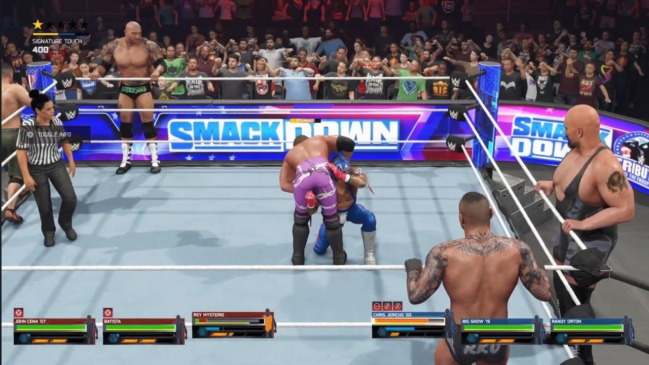 John Cena, Batista & Rey Mysterio clash with Randy Orton, Chris Jericho & Big Show WWE 2k25 