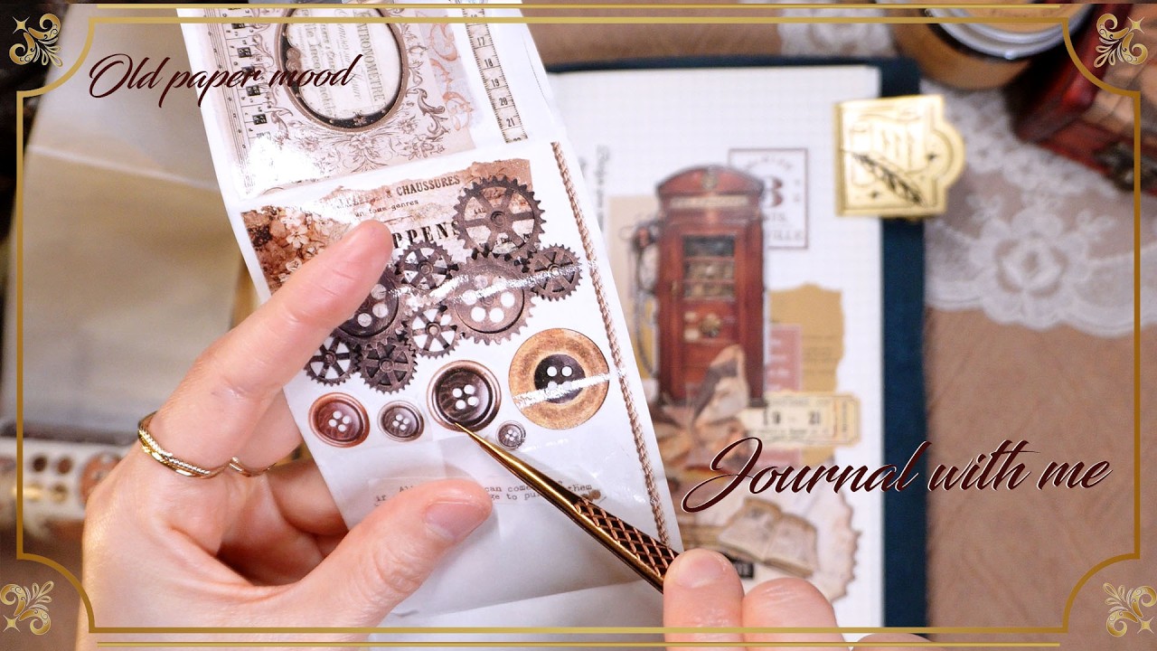 평범한 다이어리가 빈티지로 변하는 순간✨️ l Vintage Diary Decorating ASMR #collage  #ジャーナリング