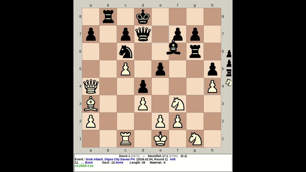 Devre 1 vs Stockfish 17.1 | Grob Attack #chess