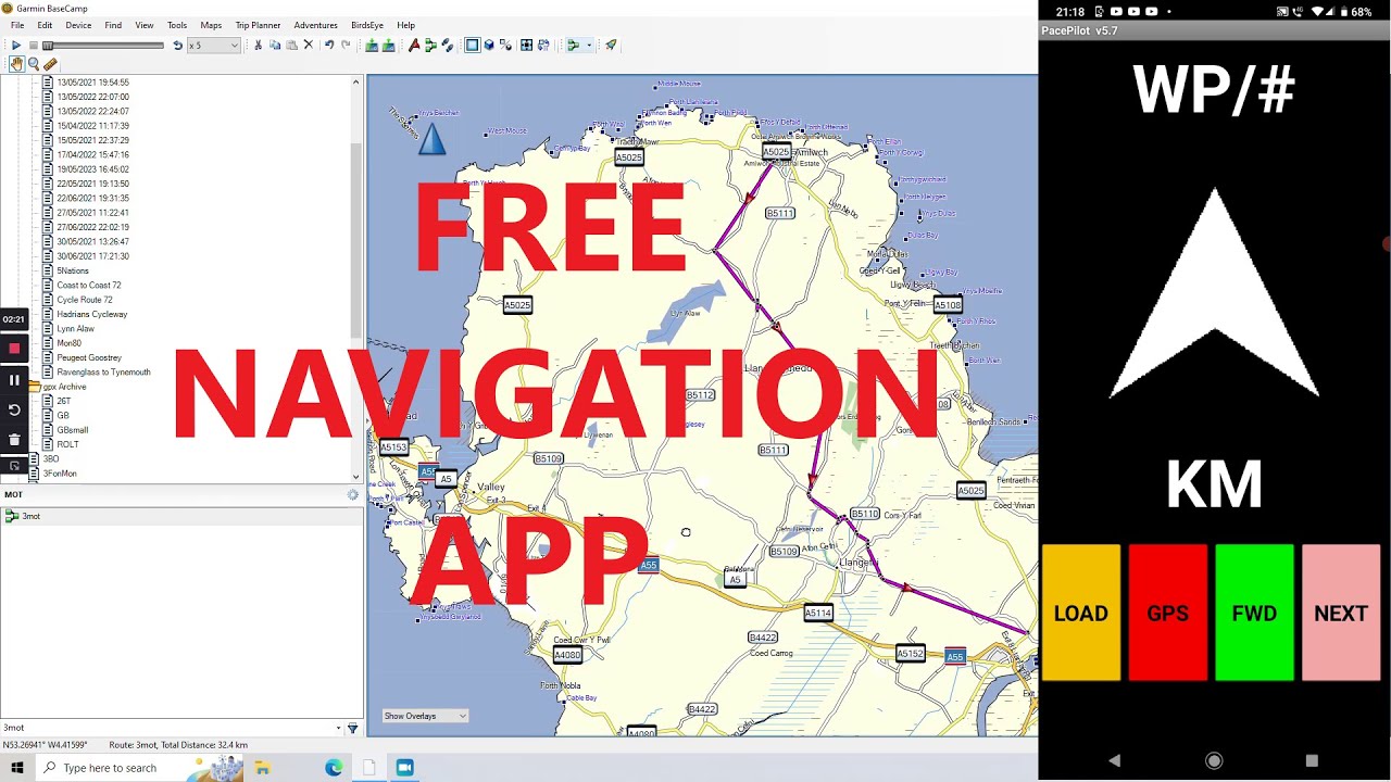 PacePilot, a free turn by turn navigation App for Android. TET Greenlaning Offroad ADV