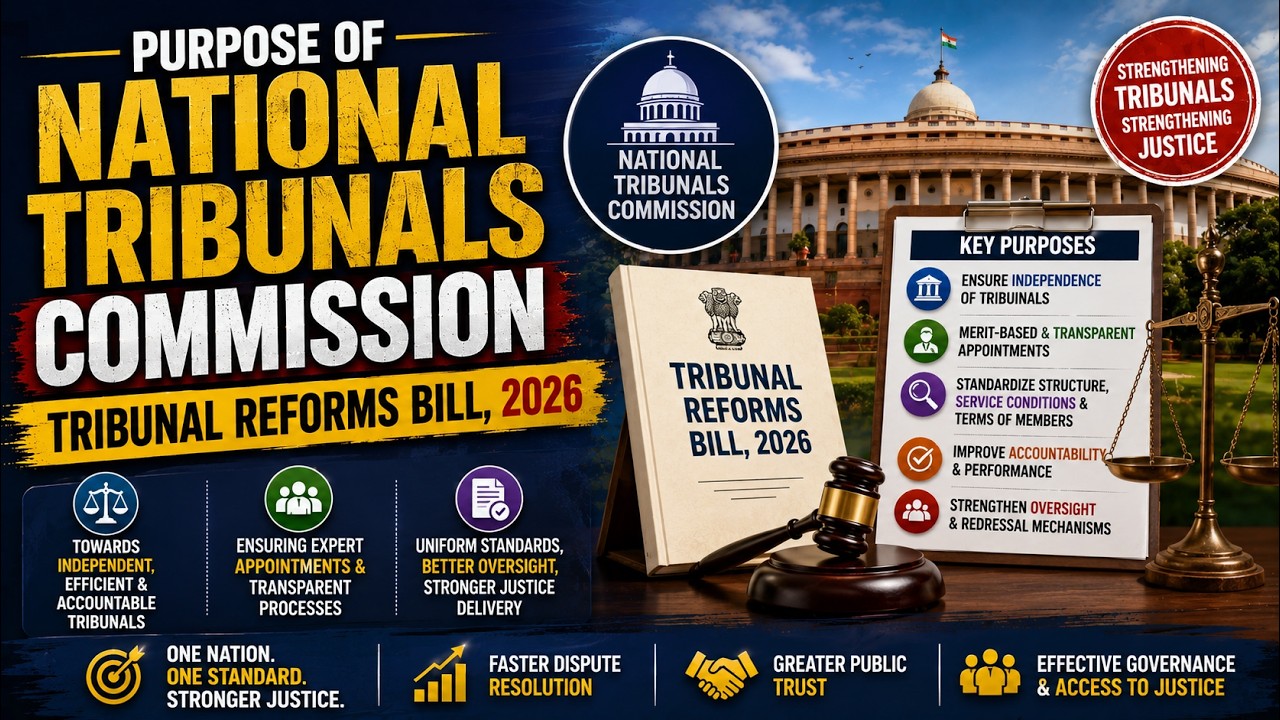 Purpose of National Tribunals Commission: Tribunal Reforms Bill, 2026 | Daily CA